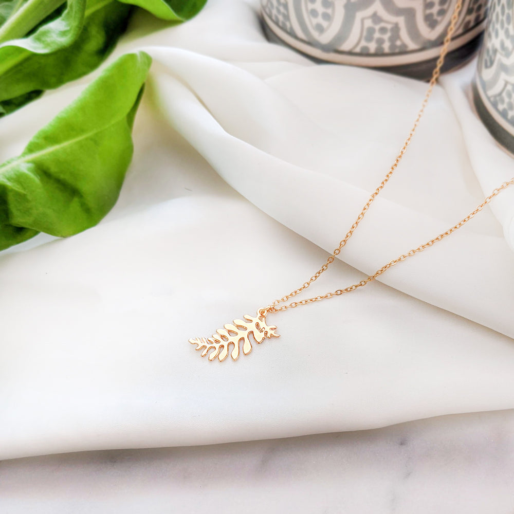 Tiny leaf necklace Gold - Shany Design Studio Jewellery Shop