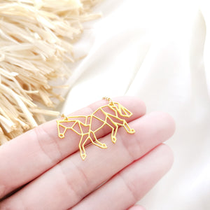 Origami Horse Necklace Gold / Silver - Shany Design Studio Jewellery Shop