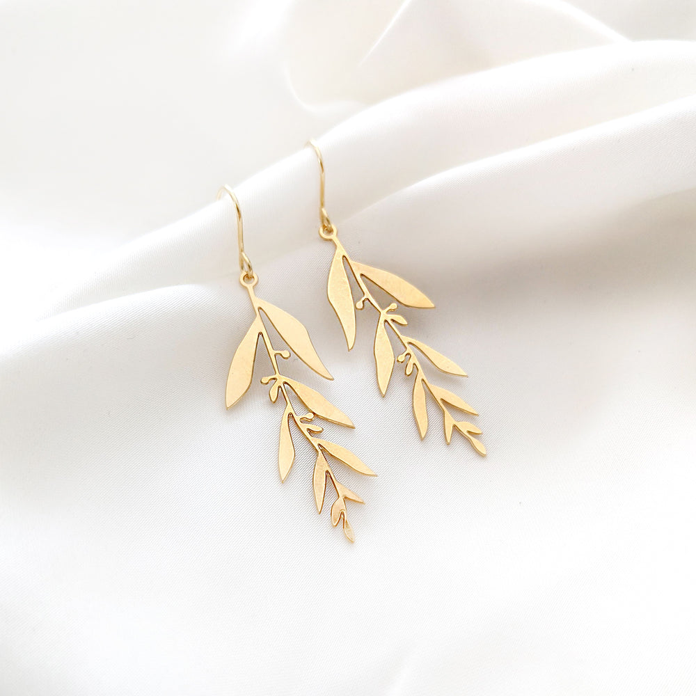 Olive leaf earrings Gold/ Silver - Shany Design Studio Jewellery Shop