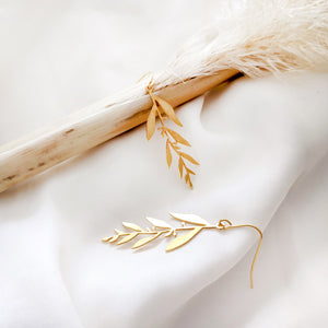 Olive leaf earrings Gold/ Silver - Shany Design Studio Jewellery Shop