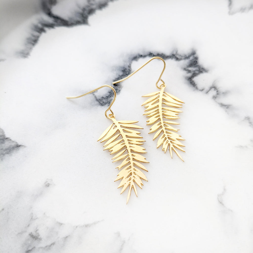 Palm Leaf Earrings Gold/ Silver - Shany Design Studio Jewellery Shop