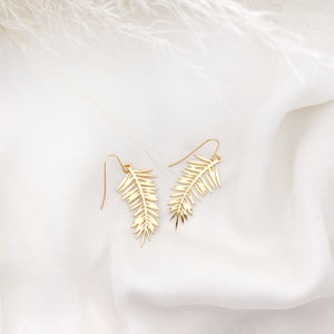 Palm Leaf Earrings Gold/ Silver - Shany Design Studio Jewellery Shop