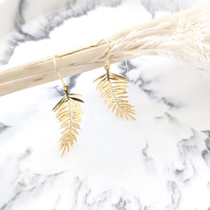 Palm Leaf Earrings Gold/ Silver - Shany Design Studio Jewellery Shop