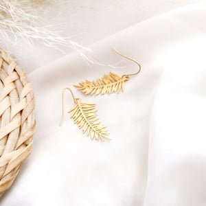 Palm Leaf Earrings Gold/ Silver - Shany Design Studio Jewellery Shop