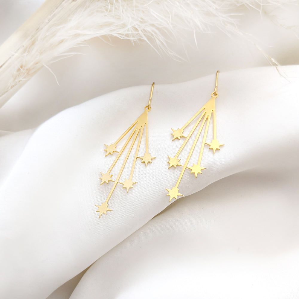 
                
                    Load image into Gallery viewer, Falling stars Earrings, shooting stars earrings Gold/ Silver - Shany Design Studio Jewellery Shop
                
            