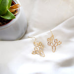 Cactus dangle earrings Gold/Silver