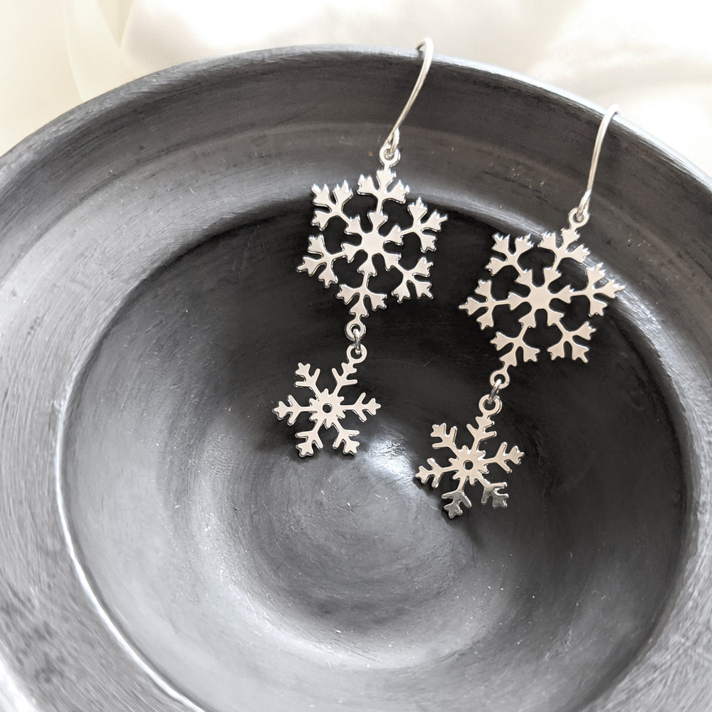 Sparkling Snowflake Stud Earrings | PANDORA | BeCharming.com