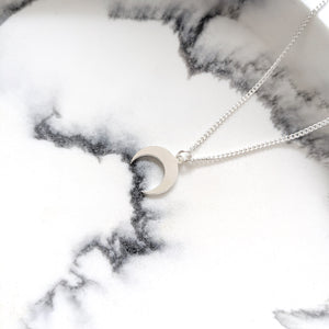 Crescent Moon Necklace silver- Celestial layering Necklace