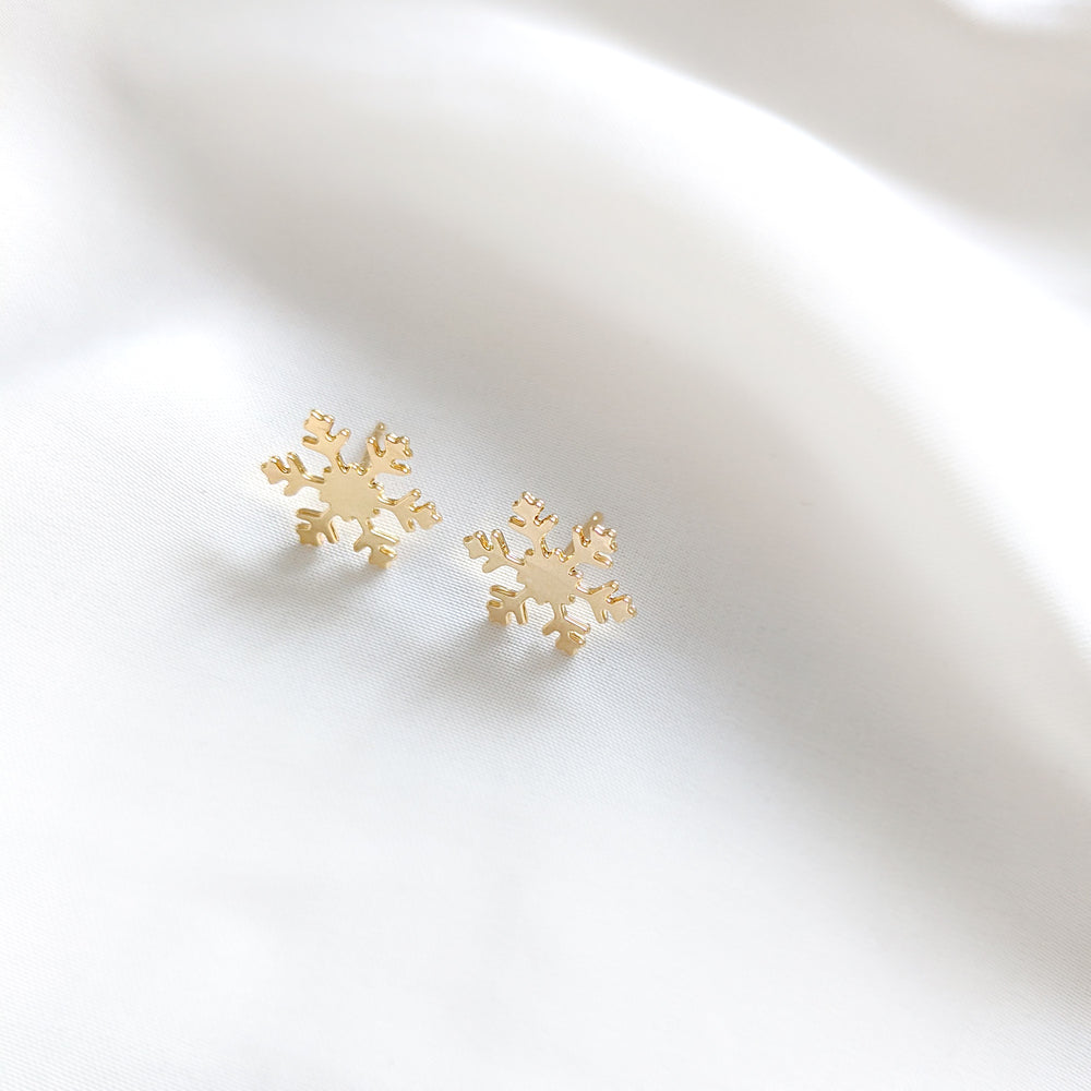 Tiny Snowflake post earrings