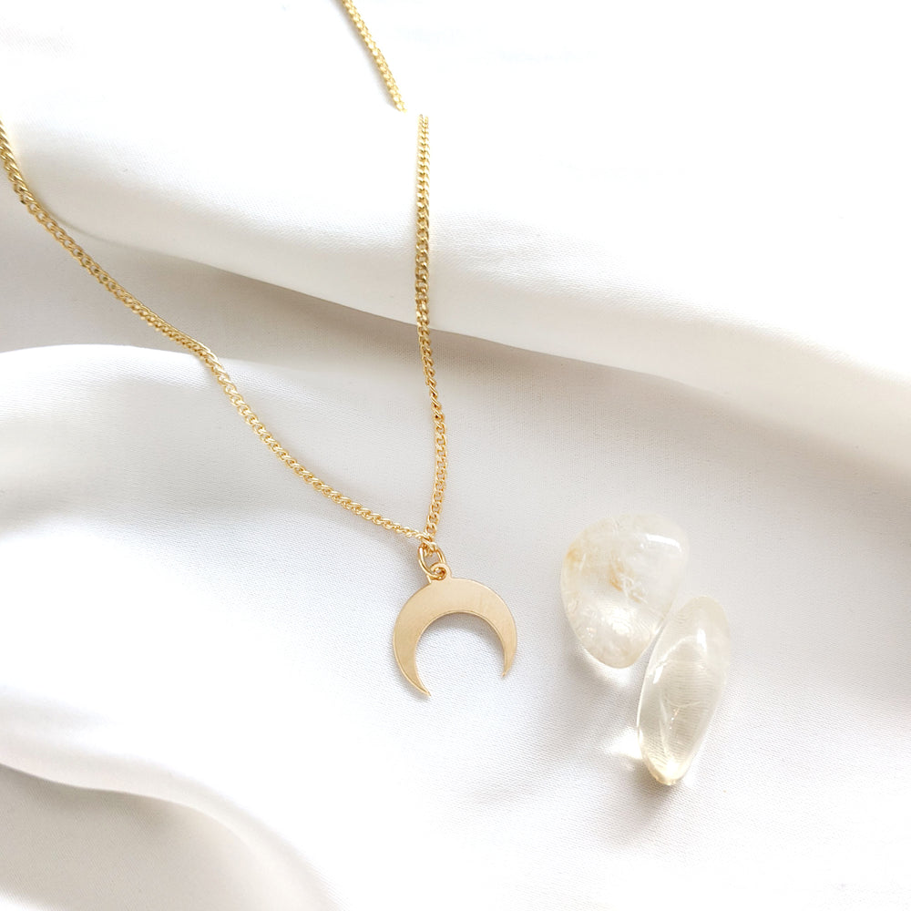 Celeste Gold Moon Necklace | Zizi Jewelry
