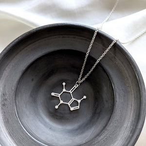 Caffeine Molecule Necklace Gold / Silver