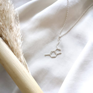 Serotonin Molecule Necklace Gold / Silver