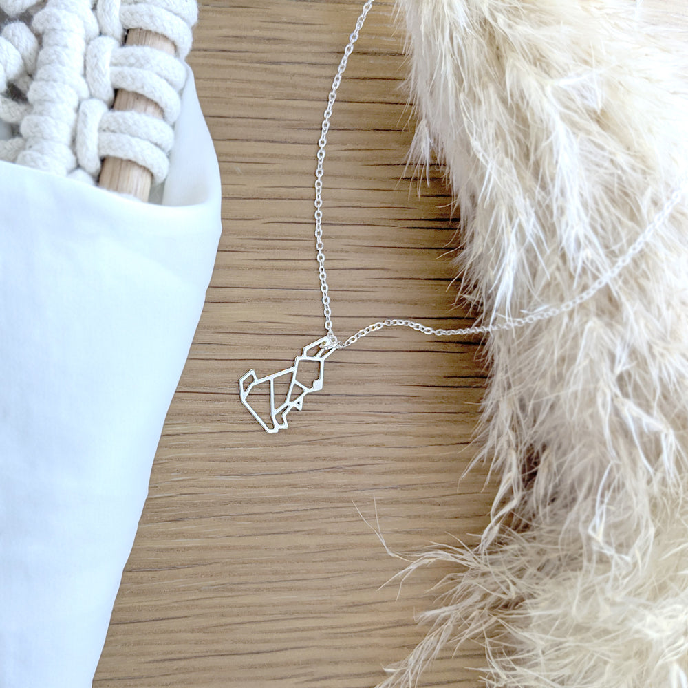 Rabbit Origami Necklace Gold / Silver
