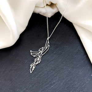 Geometric Phoenix Bird Necklace Gold / Silver
