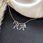 Horse Necklace Gold / Silver, Origami necklace