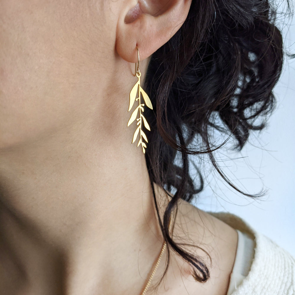 Olive leaf earrings Gold/ Silver