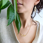Olive Leaves Branch Necklace Gold / Silver