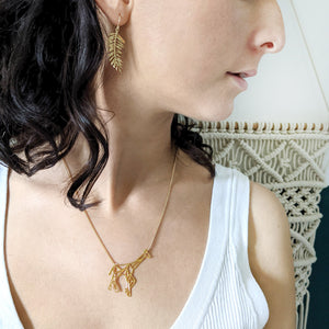 Giraffe Necklace Gold / Silver, Origami necklace