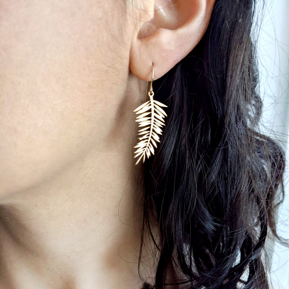 Palm Leaf Earrings Gold/ Silver