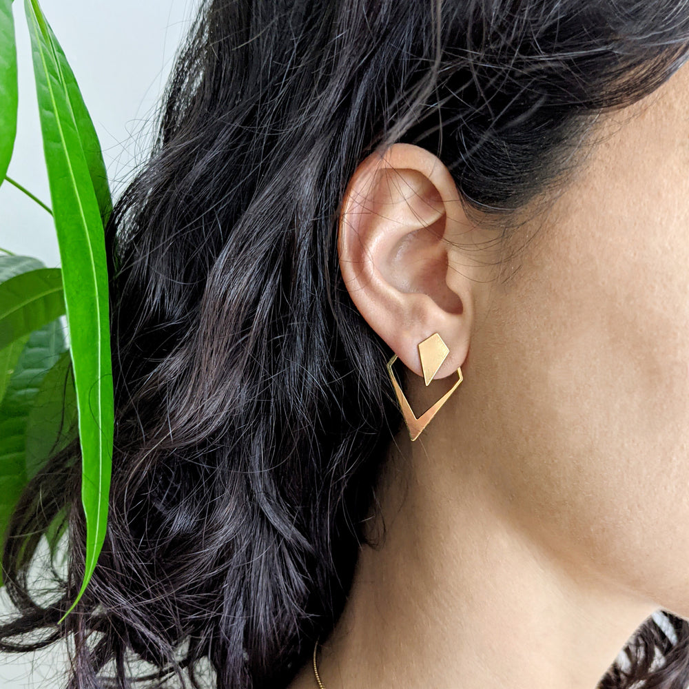 
                
                    Load image into Gallery viewer, Rhombus ear jacket Gold / Silver
                
            