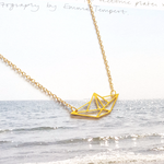 Boat Origami Necklace Gold / Silver