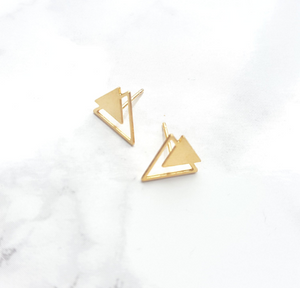 
                
                    Load image into Gallery viewer, Triangle Twain Earrings Gold / Silver - Shany Design Studio Jewellery Shop
                
            
