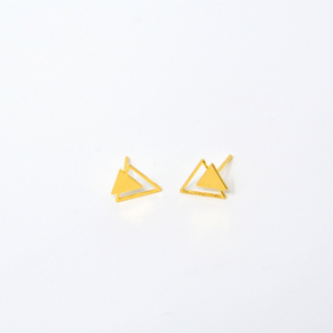 
                
                    Load image into Gallery viewer, Triangle Twain Earrings Gold / Silver - Shany Design Studio Jewellery Shop
                
            