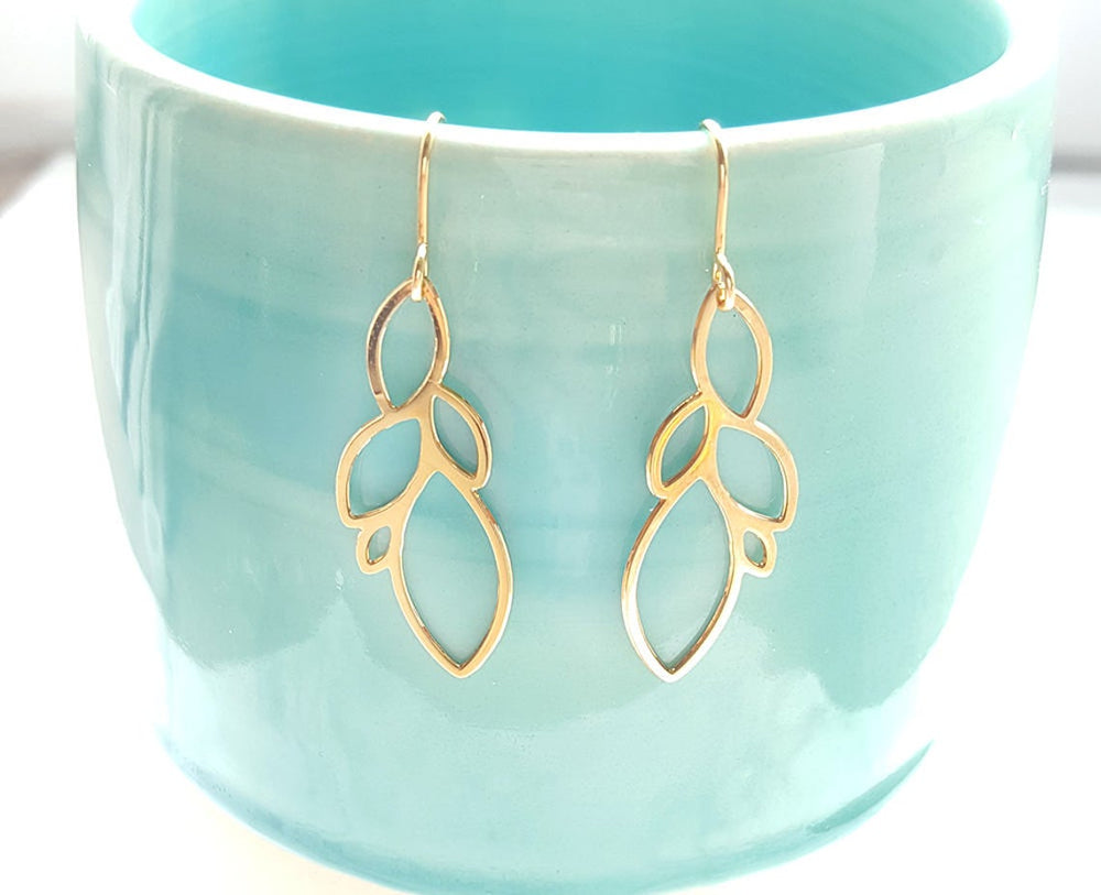 
                
                    Load image into Gallery viewer, Drops Lotus Earrings Gold / Silver - Shany Design Studio Jewellery Shop
                
            