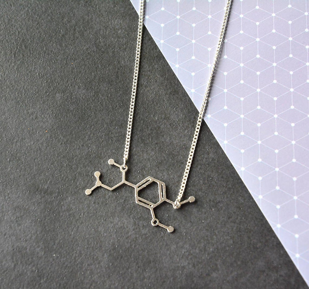 Adrenaline Molecule Necklace Gold / Silver