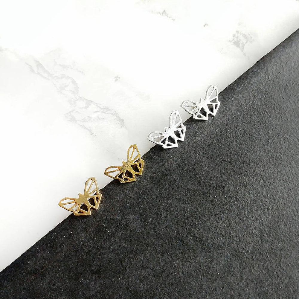 Origami Geometric Butterfly Stud earrings Gold / Silver - Shany Design Studio Jewellery Shop