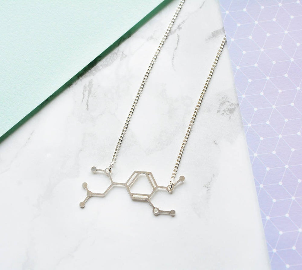 Adrenaline Molecule Necklace Gold / Silver
