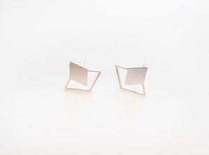 
                
                    Load image into Gallery viewer, Rhombus Diamond Twain Stud Earrings Gold / Silver - Shany Design Studio Jewellery Shop
                
            
