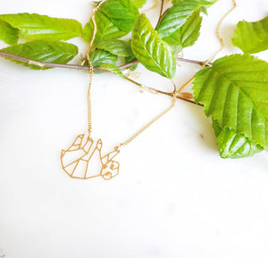 Sloth Origami Necklace Gold / Silver - Shany Design Studio Jewellery Shop
