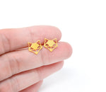 Origami Geometric Fox Studs Gold / Silver