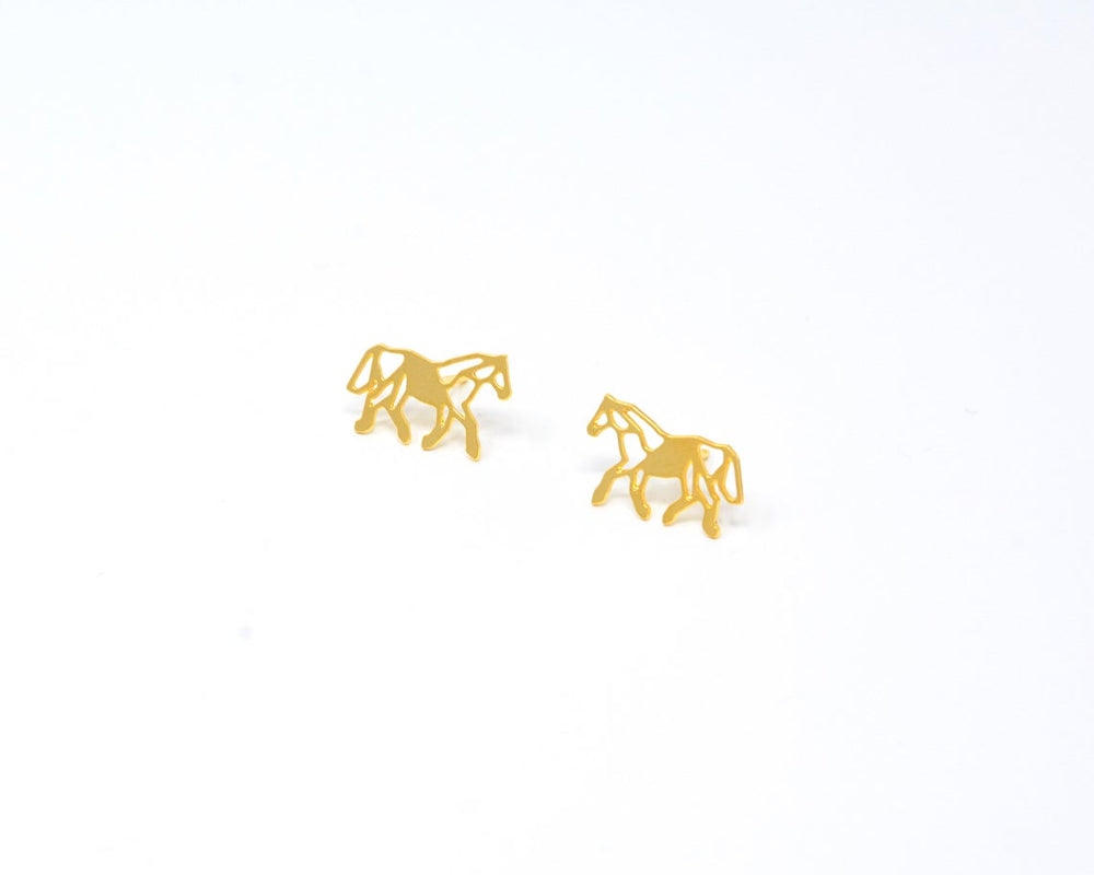 
                
                    Load image into Gallery viewer, Origami Horse studs earrings Gold / Silver - Shany Design Studio Jewellery Shop
                
            