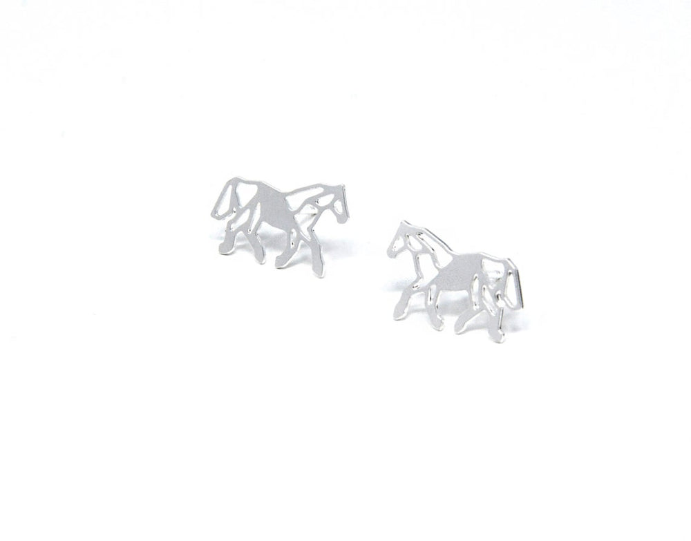 
                
                    Load image into Gallery viewer, Origami Horse studs earrings Gold / Silver - Shany Design Studio Jewellery Shop
                
            