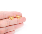 Butterfly Stud earrings Gold / Silver, Origami Geometric earrings