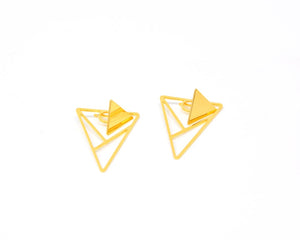 Triangle Ear jackets Geometric Earrings Gold / Silver - Shany Design Studio Jewellery Shop