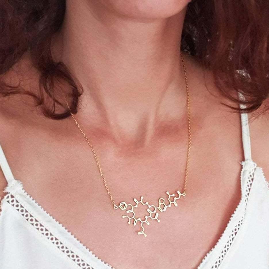 Oxytocin Molecule Necklace Gold / Silver - Shany Design Studio Jewellery Shop