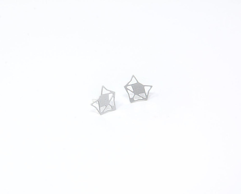 
                
                    Load image into Gallery viewer, Origami Geometric Fox Studs Gold / Silver - Shany Design Studio Jewellery Shop
                
            