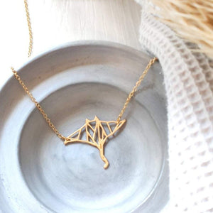 
                
                    Load image into Gallery viewer, Origami manta ray fish necklace Gold / Silver - Shany Design Studio Jewellery Shop
                
            