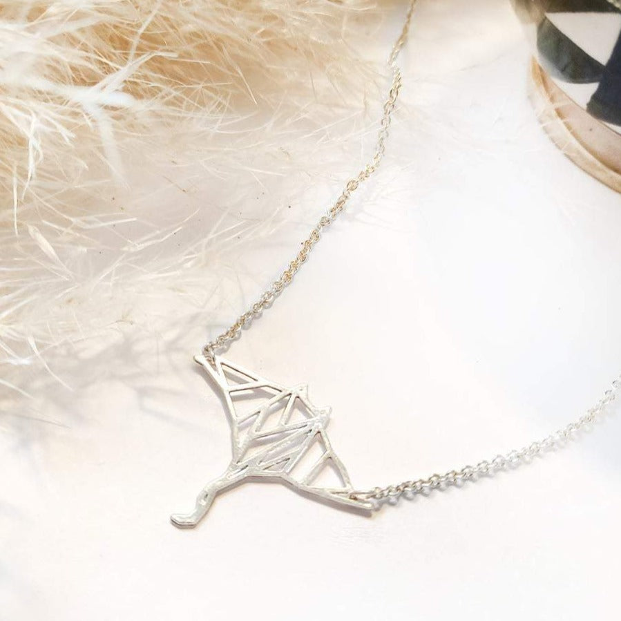 
                
                    Load image into Gallery viewer, Origami manta ray fish necklace Gold / Silver - Shany Design Studio Jewellery Shop
                
            