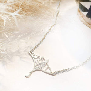 Origami manta ray fish necklace Gold / Silver - Shany Design Studio Jewellery Shop