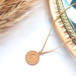 Moon and stars Medallion Coin Necklace Gold / Silver