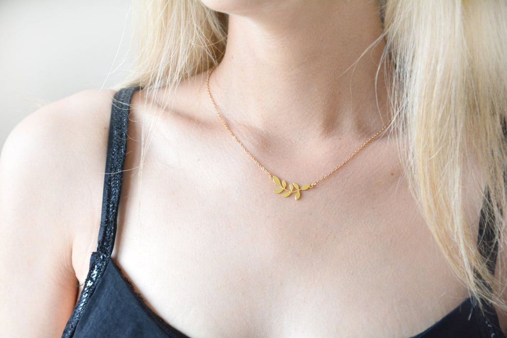Small Leafs Necklace Gold / Silver - Shany Design Studio Jewellery Shop